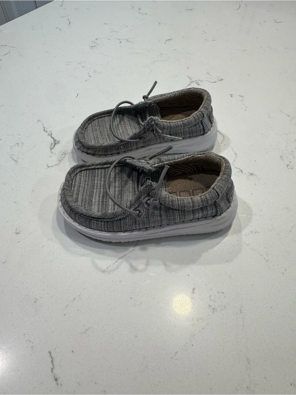 Hey Dude Kids' Wally Linen Stone slip-on shoes toddler size K7